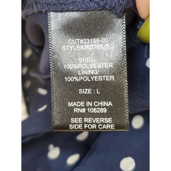 Trixxi Womens Small Polka Dot Mini Dress Navy White Flutter Sleeve Nautical L - Picture 13 of 13